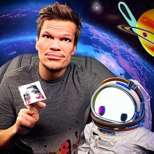 Image similar to Theo von in space