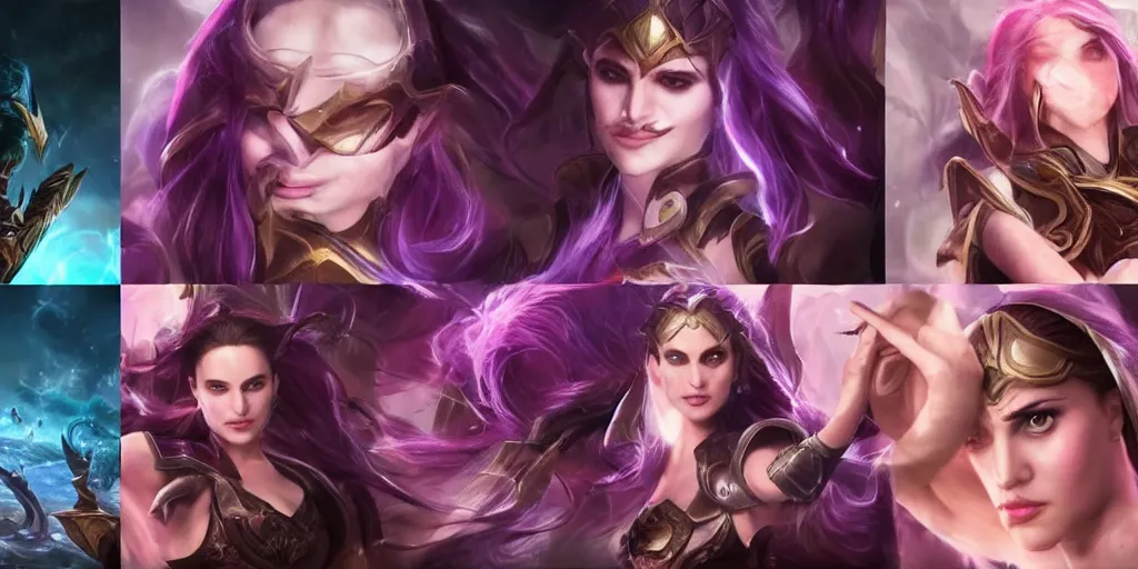 Image similar to action shoots of Natalie Portman as Kaisa in League of legends, multiple angles, hyper realistic, cinematic, imax, 4K, live action