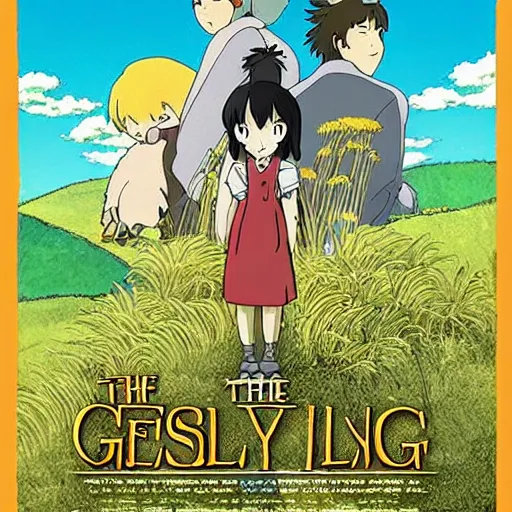 Image similar to the yellow king, ghibli style, anime