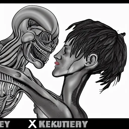 Image similar to xenomorph mating process in the style of grey's anatomy medical textbook