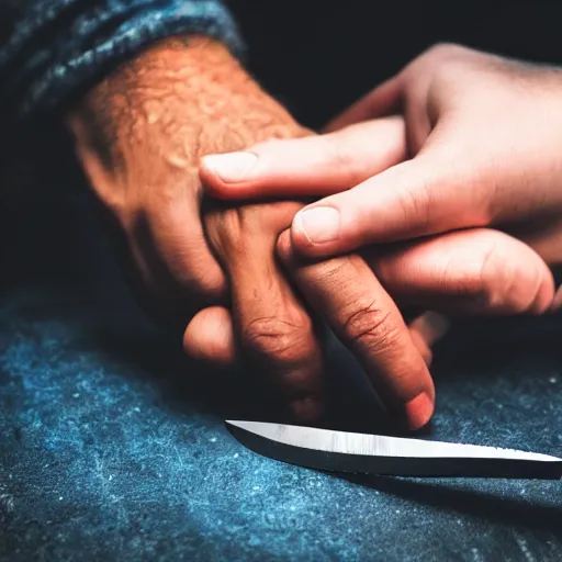 Image similar to hand holding a knife