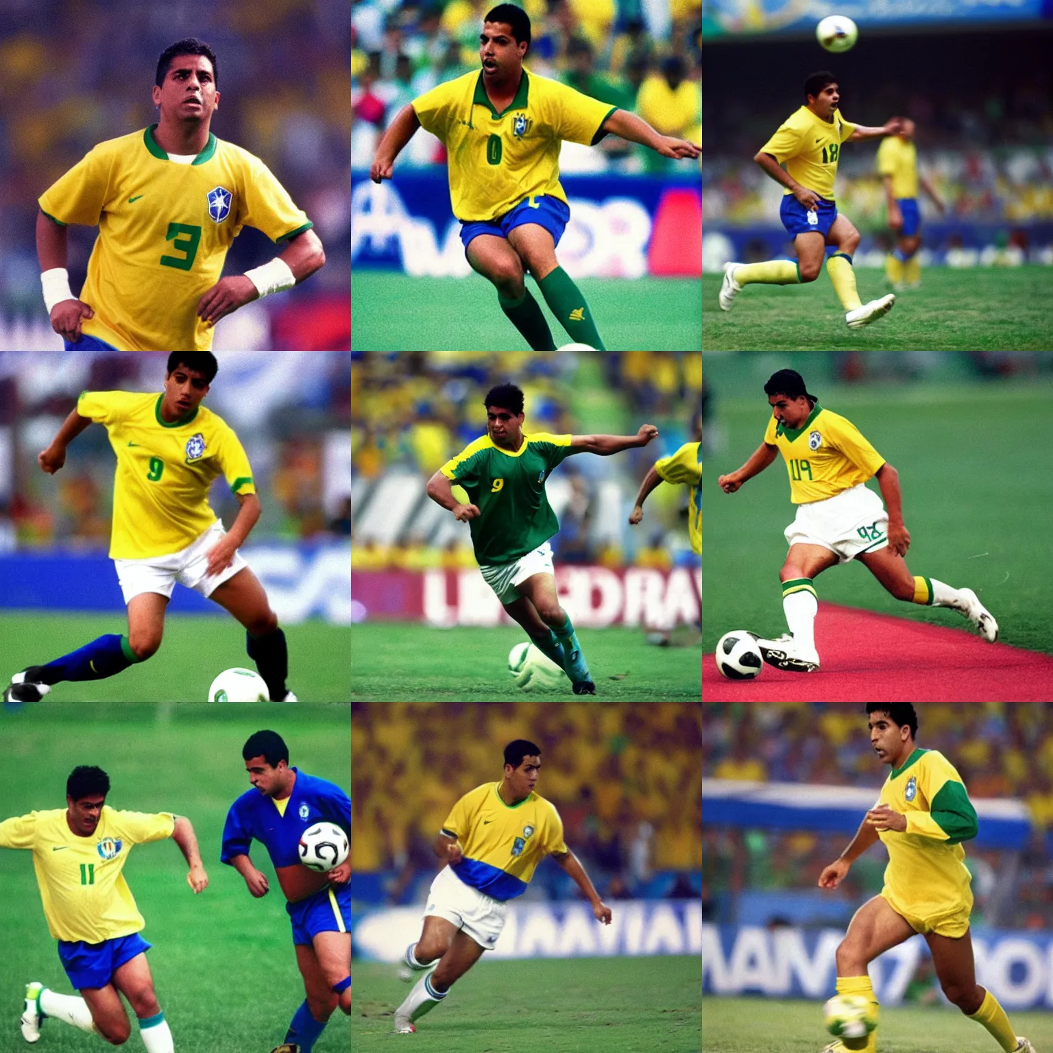 Prompt: luis nazario playing for brazil in the fifa world cup final ( 1 9 9 4 )