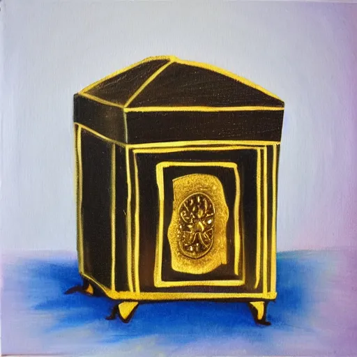 Image similar to a painting of golden box