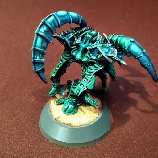 Prompt: Giant Anomalocaris, painted warhammer 40k miniature