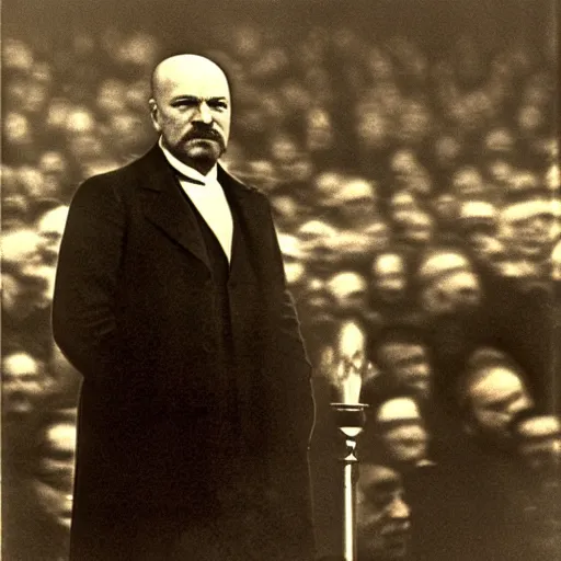 Image similar to lenin announces the iphone on stage