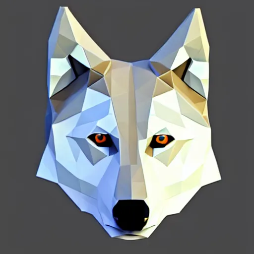 Image similar to low poly wolf face
