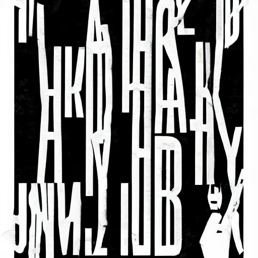 Prompt: black on white graphic poster in style of eric hu, acid, y 2 k