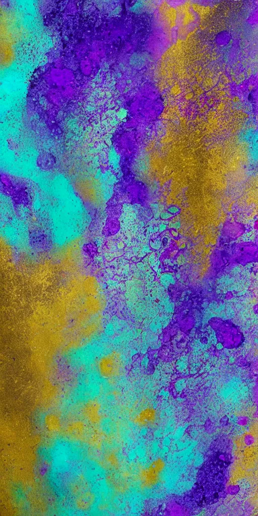 Image similar to beautiful liquid marble texture with big oil bubbles. harmonic chromatic golden tones coloured abstraction with purple splashes. ultradetailed realistic art