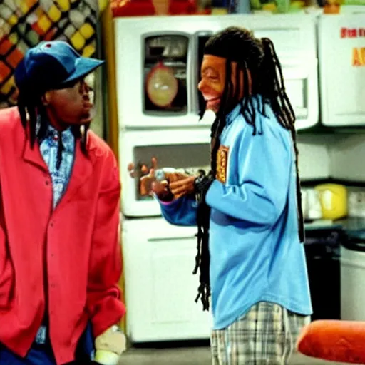 Prompt: a tv still of Lil' Wayne starring as in Kenan & Kel (1999)