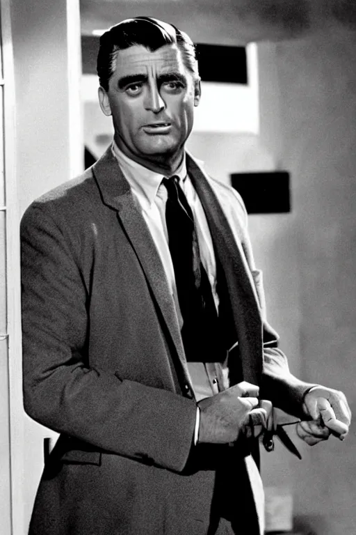 Image similar to cary grant as buffy the vampire slayer. superhero movie set in the 1 9 6 0's