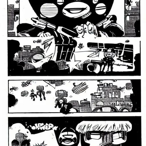 Prompt: bullet man manga