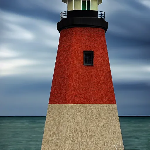 Prompt: lonely lighthouse style by oksana dobrovolska