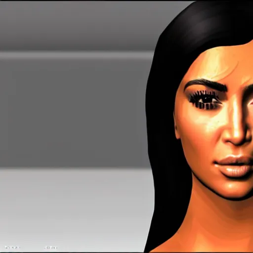 Image similar to close up of Kim Kardashian in GTA San Andreas, PlayStation 2 graphics, low quality 3D model