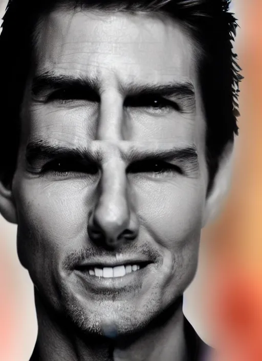 Prompt: close-up photography of someone wearing Tom Cruise's face