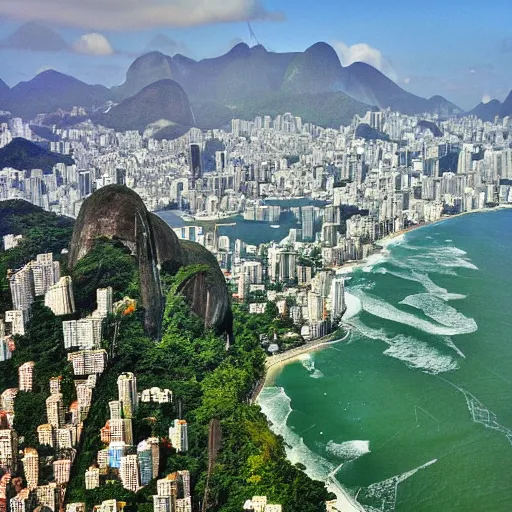 Image similar to Rio de Janeiro without any buildings, no buildings, no houses, only nature