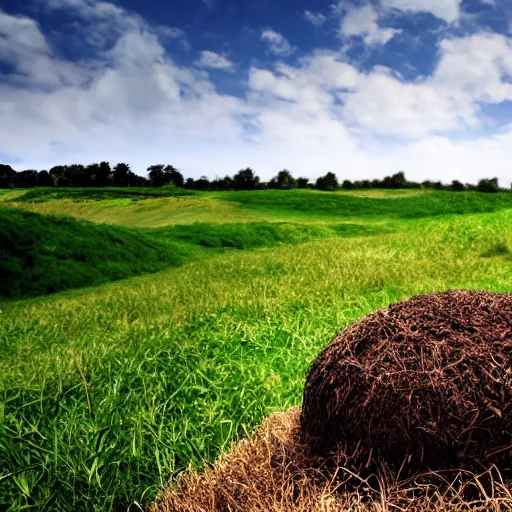 Prompt: dung heap in summer country landscape royalty - free