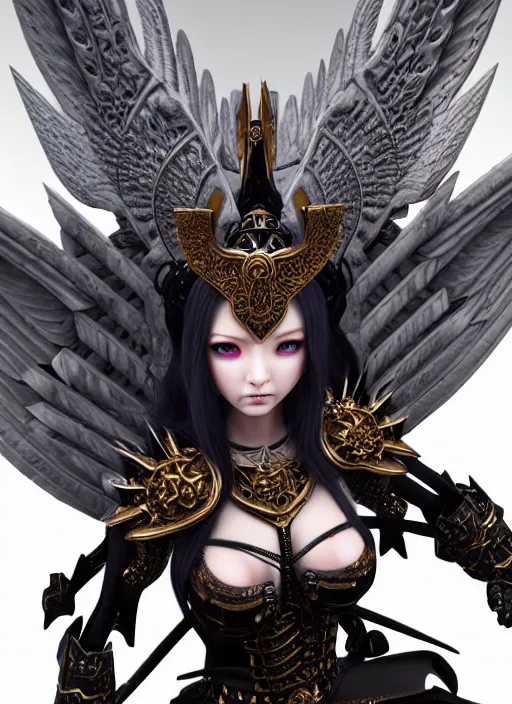 Prompt: complex 3 d render hyper detailed ultra sharp of a beautiful ornate valkyrie princess angel of death gorgeous, d & d, medieval dark fantasy, battle armor, fiery aura, dynamic, intricate, octane render, 8 k, hd, rim light, art by takeshi obata & satoshi kon & artgerm & billelis & wlop