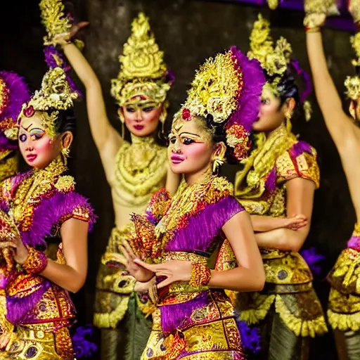 Image similar to bali island, balinese dancers, perfect faces