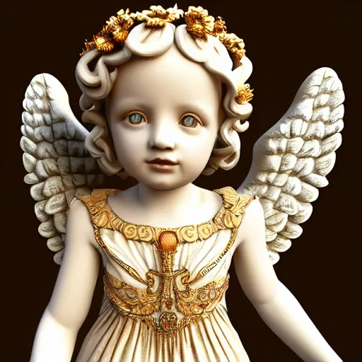 Prompt: photo of a real-life beautiful angel with an ornate dress, highly detailed, 4k,