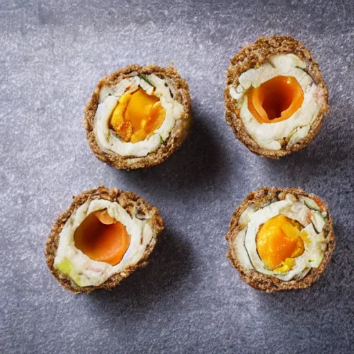 Image similar to scotch egg, but the inside is bitterball