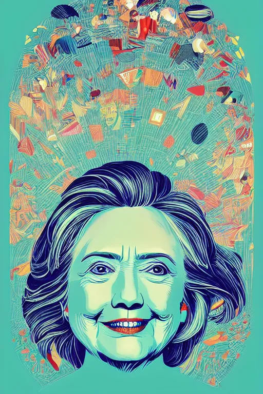 Image similar to Hillary Clinton, victo ngai, artgerm portrait