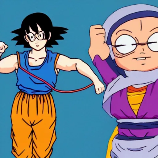 Prompt: Tina Belcher making kame hame ha in Dragon Ball Z