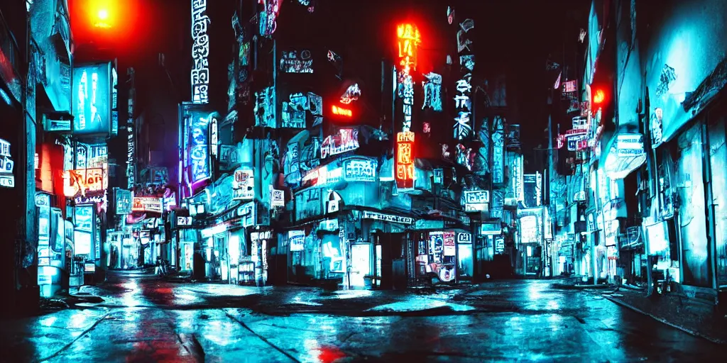 Image similar to black blue neon cyberpunk city on north atlantic island, lights