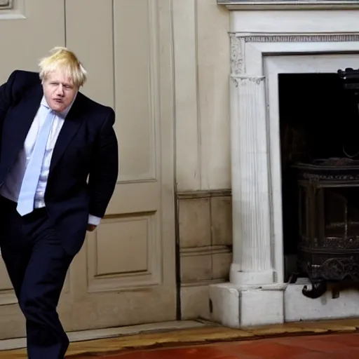 Prompt: Boris johnson pulling his socks up