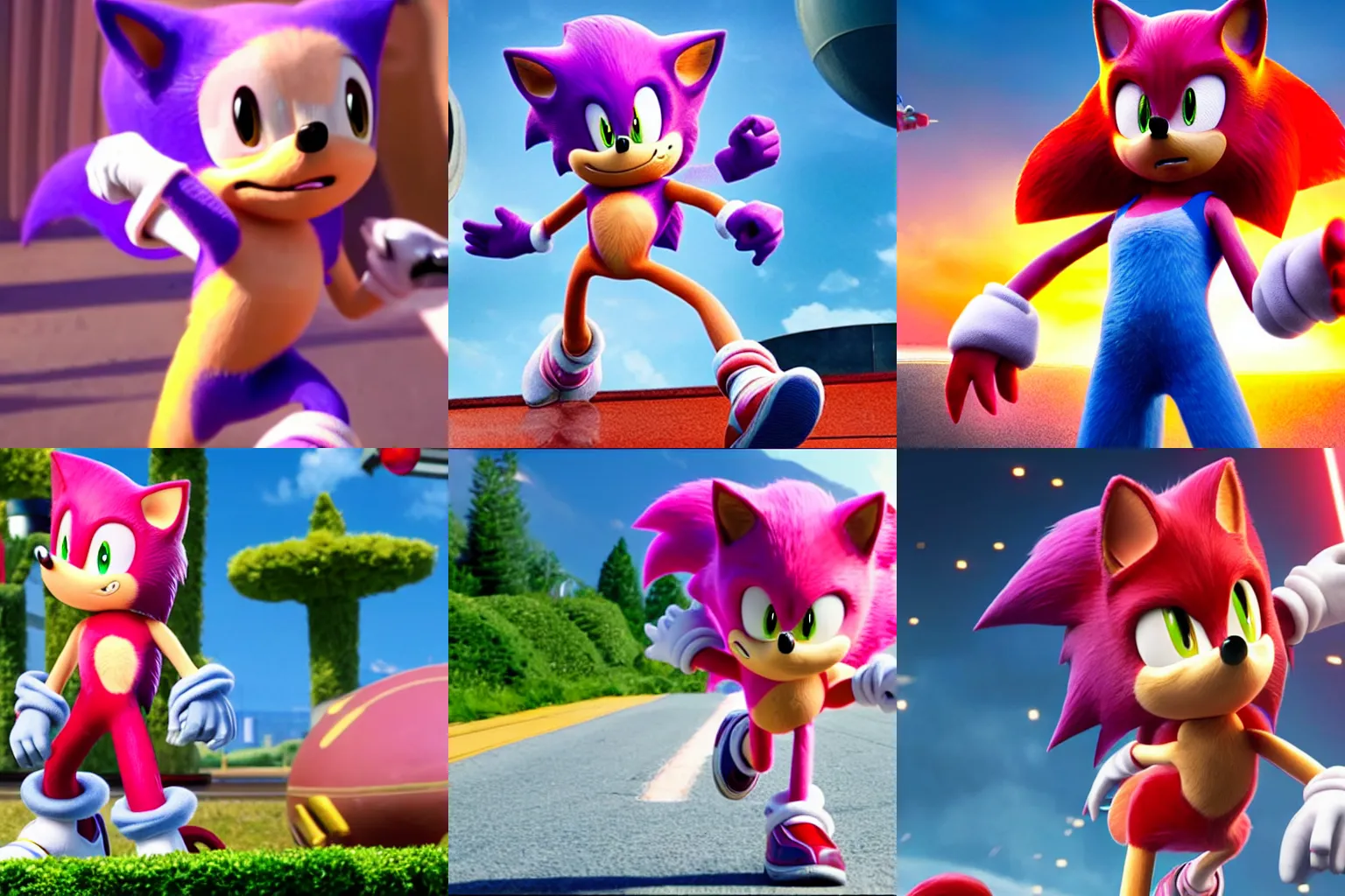 A still of Amy Rose in the Sonic the Hedgehog movie 3, Stable Diffusion