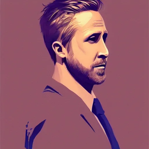 Prompt: “Portrait of Ryan Gosling by Greg Rutkowski, young, attractive, highly detailed portrait, scifi, digital painting, artstation, concept art, smooth, sharp foccus ilustration, Artstation HQ”