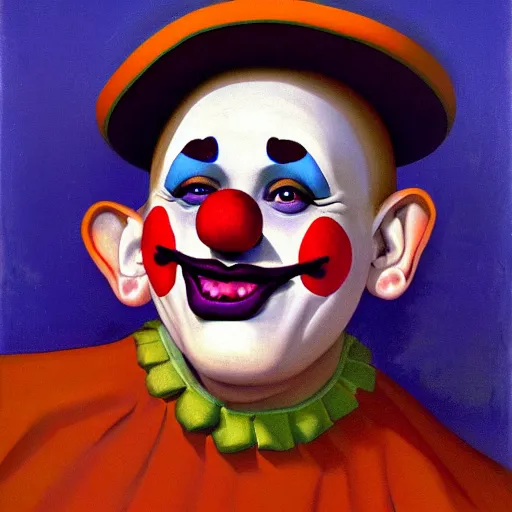 Prompt: portrait of a surprised clown made by nicholas roerich, concept art, digital art, highly detailed