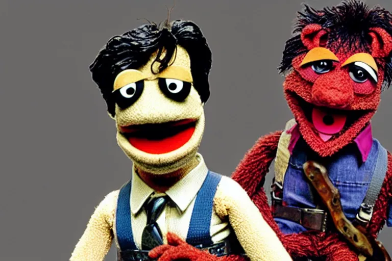 Image similar to Bruce Campbell as Ash in Evil Dead muppets