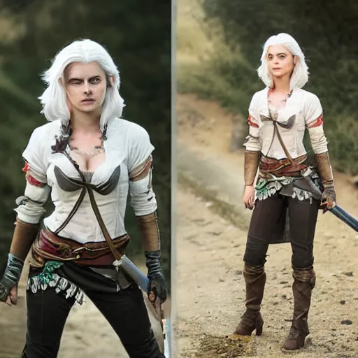 Prompt: Freya Allan as Ciri