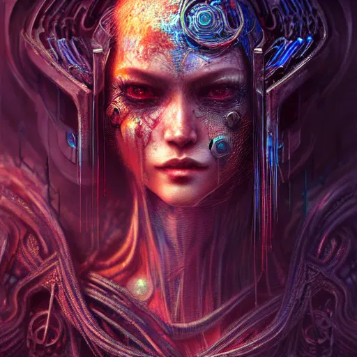 Image similar to a highly detailed long shot photo of chthonic cyberpunk! warcraft female character by ayami kojima, beksinski, giger, intricate, digital painting, artstation, intricate, concept art, smooth, sharp focus, illustration