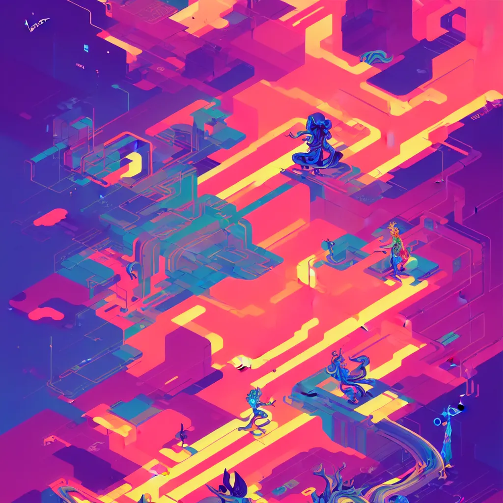 Prompt: a micro-service deployed to a datacenter, road, connector, defence, wall, cloud, security, logo, cyber, attack vector, trending on Artstation, painting by Jules Julien, Leslie David and Lisa Frank and Peter Mohrbacher and Alena Aenami and Dave LaChapelle muted colors with minimalism