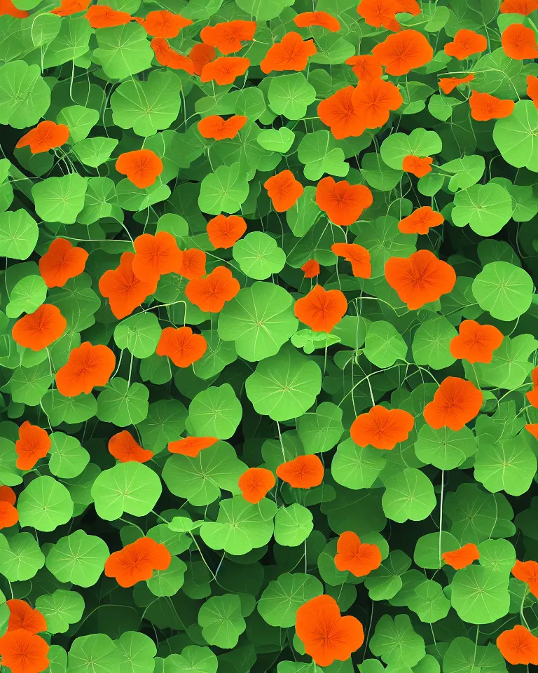 Image similar to 3 d rendering of nasturtiums