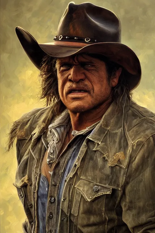 Prompt: !dream hulk wearing a cowboy hat, oil on canvas, intricate, portrait, 8k highly professionally detailed, HDR, CGsociety