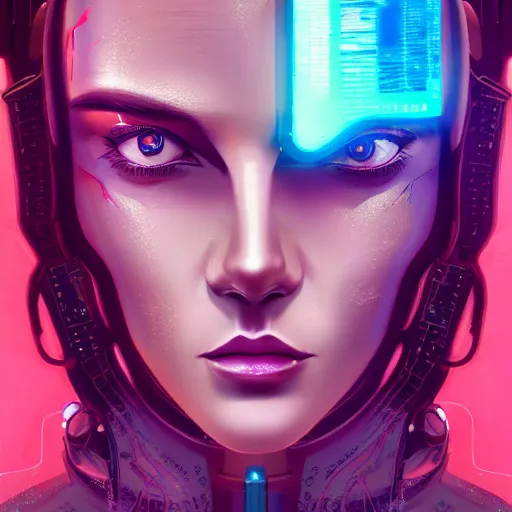 Image similar to portrait of a cyberpunk art deco girl, sci-fi, fantasy, intricate, elegant, highly detailed, digital painting, artstation, smooth, sharp focus, illustration