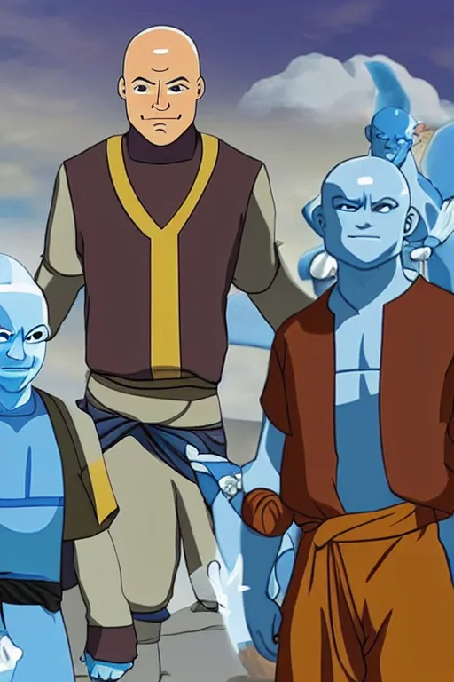 Image similar to mr clean as the avatar, avatar the last airbender