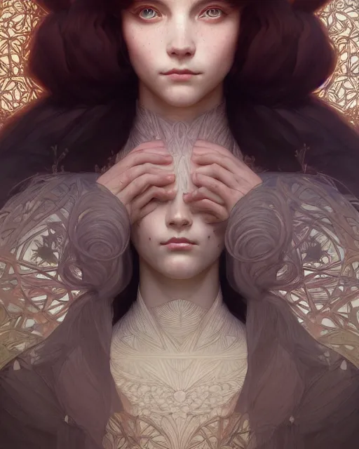 Image similar to symmetry portrait of sophie from how's moving castle, forest, intricate, elegant, highly detailed, digital painting, artstation, concept art, smooth, sharp focus, illustration, art by artgerm and greg rutkowski and fra angelico and alphons mucha