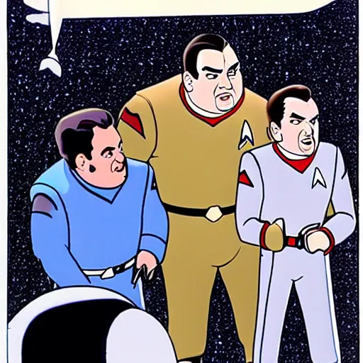 Image similar to mike stoklasa and rich evans from redlettermedia in star trek the animated series