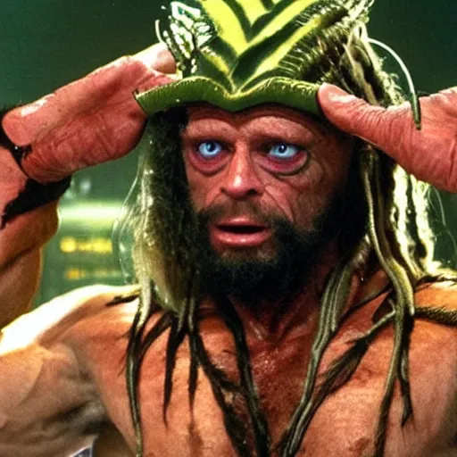 Prompt: randy savage as the predator alien