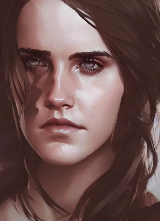 Prompt: greg rutkowski highly detailed portrait of emma watson gta 5 art, unreal engine, hot, fantasy art by stephen bliss