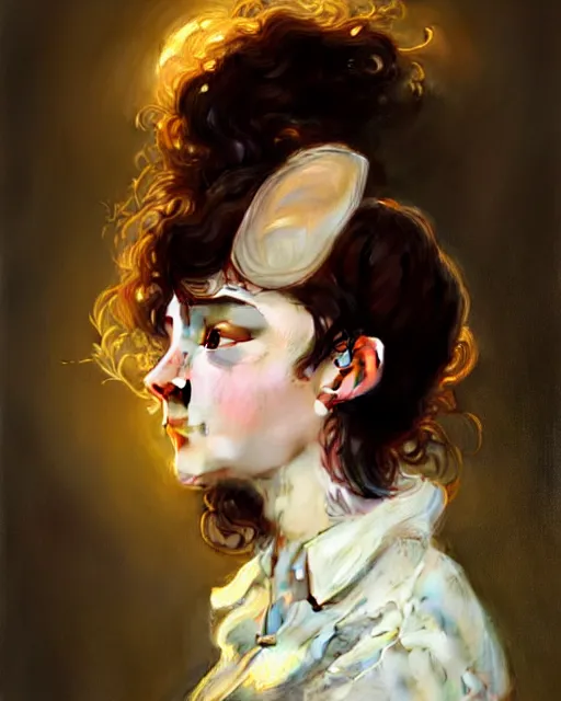 Image similar to portrait of a welsh teenage girl with brown hair, glowing skin, delicate features, amelie poulain, fantasy, intricate, elegant, dress shirt, highly detailed, digital painting, artstation, concept art, smooth, sharp focus, illustration, art by Krenz Cushart and Artem Demura and alphonse mucha