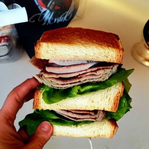 Image similar to photo of a sandwich that looks like elton john
