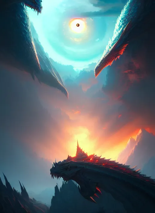 Image similar to eye of fantasy dragon, cinematic view, detailed, high detail, warm lighting, volumetric, godrays, vivid, beautiful, trending on artstation, by jordan grimmer, huge scene, art greg rutkowski