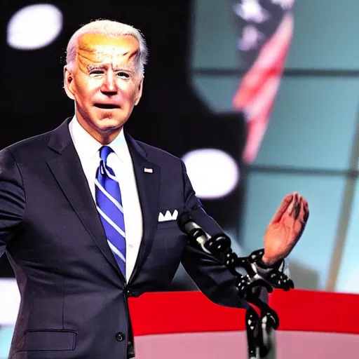 Image similar to a photo of joe biden as a demon, red eyes, shadowy figure