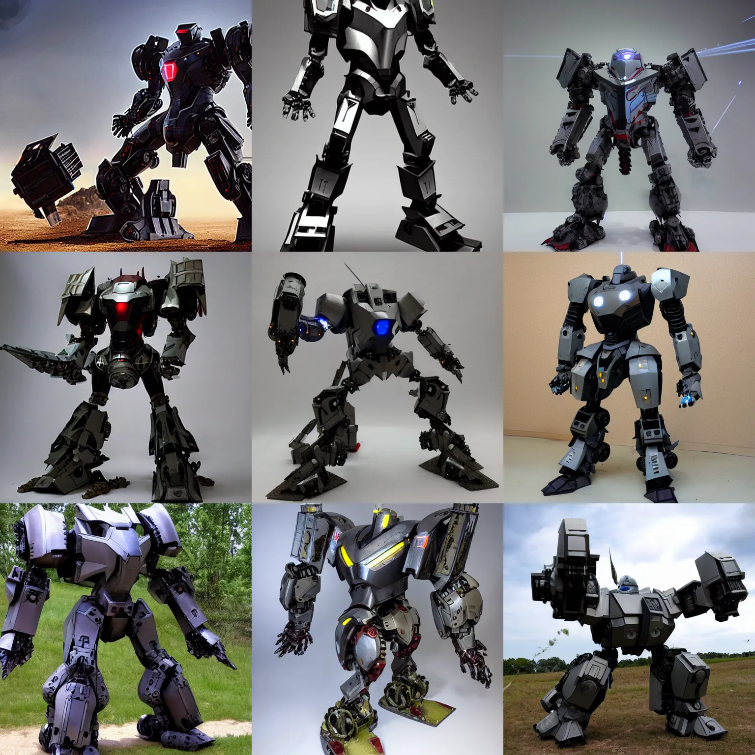 Prompt: heavy armored knight mech built by tony stark, laser guns