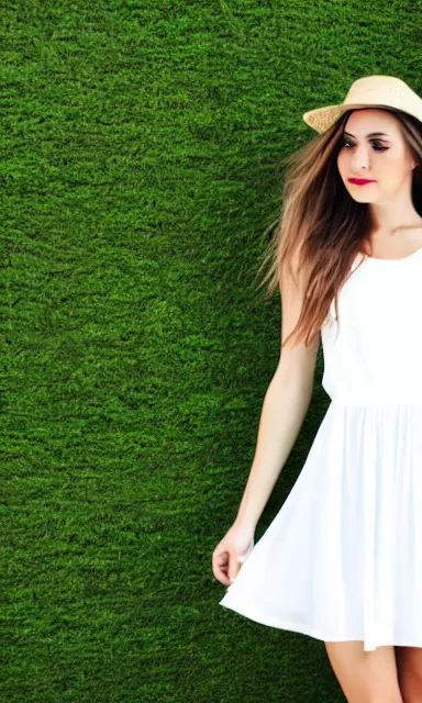 Prompt: a beautiful white dress, summer styled, concept image