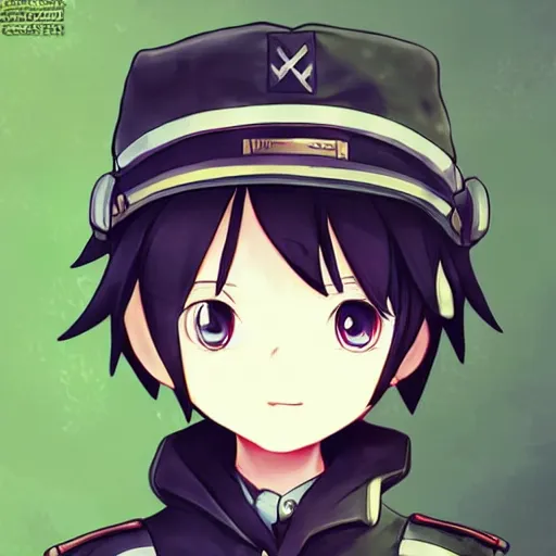 Image similar to beautiful little boy in nazi uniform posing. made in abyss art style, inspired by kris from deltarrune, cute detailed artwork, anatomically correct, soft details, ilya kuvshinov, reflection, perfect composition, portrait, illumination, digital art, detailed anime soft face, symmetrical face